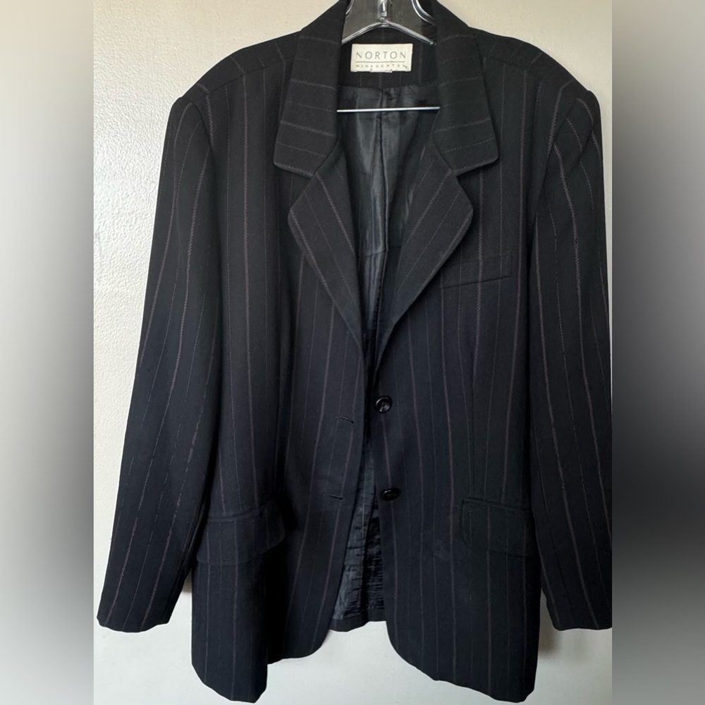 Vintage Norton McNaughton Women’s Suit Separate Jacket - Approx XL Pin Striped